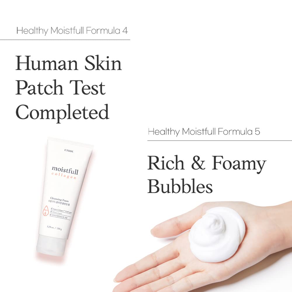 ETUDE Moistfull Collagen Cleansing Foam, Gentle Face Wash