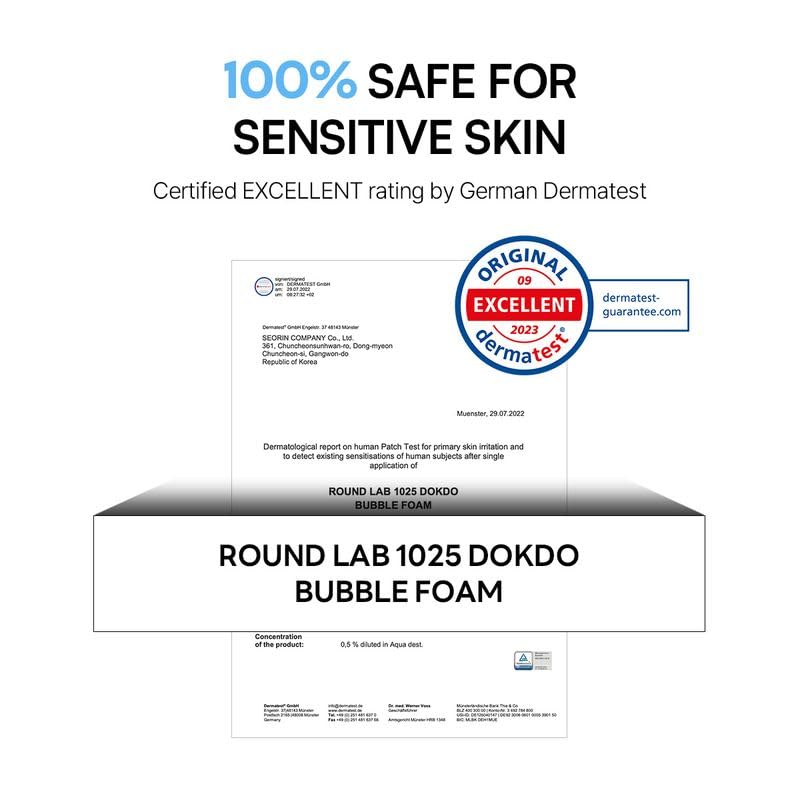 ROUND LAB 1025 Dokdo Bubble Foam Cleanser, 5.07 Fl Oz