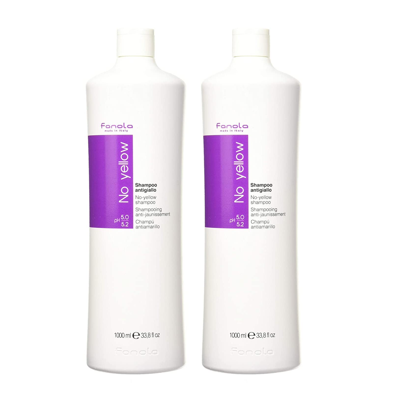 Fanola No Yellow Purple Shampoo & Anti-Brass Hair Toner, 11.8 oz, 2 pk