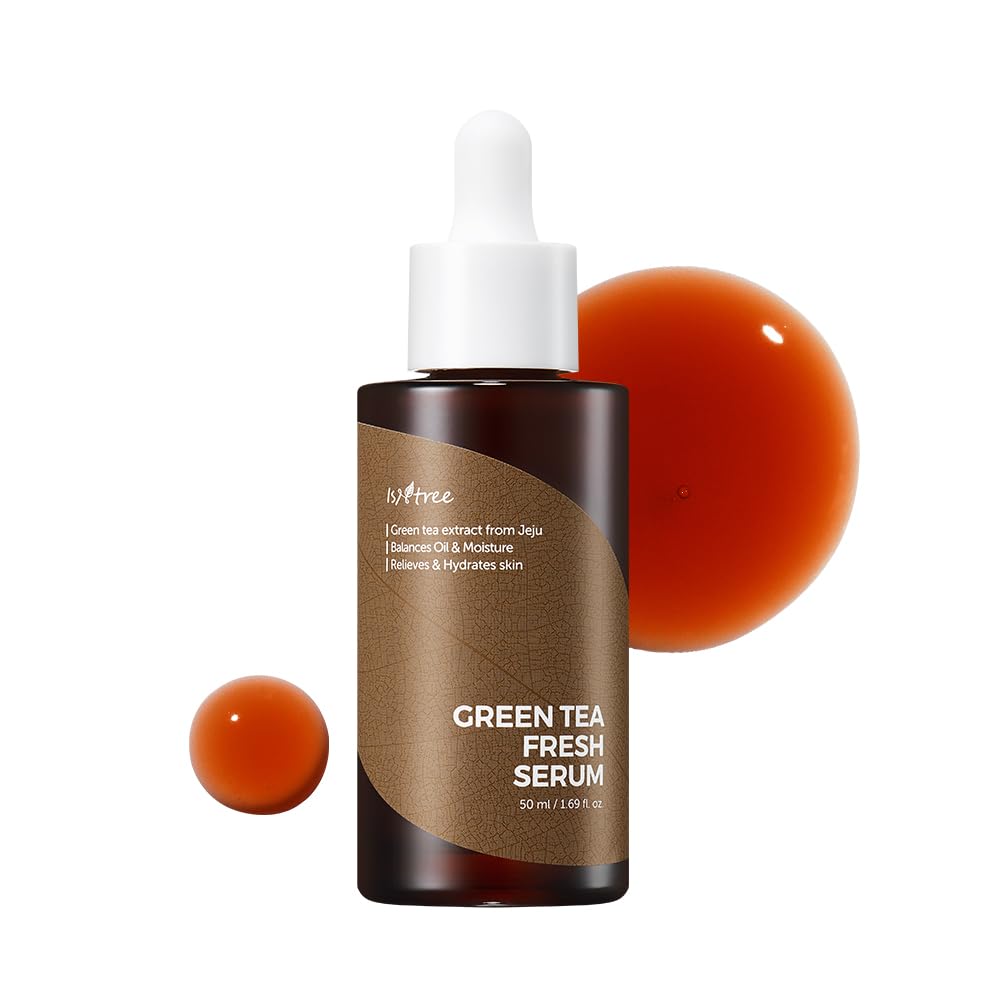 ISNTREE Green Tea Fresh Serum 50ml, 1.69 fl oz | Jeju Green Tea Extract | Controls Excessive Sebum