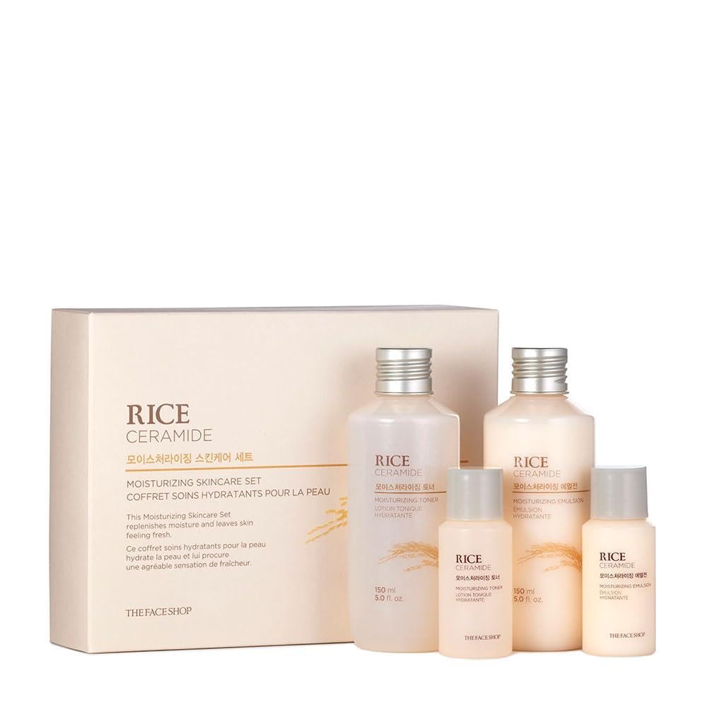The Face Shop Rice Ceramide Moisturizing Skincare Set - Toner & Moisturizer, Korean Skin Care with
