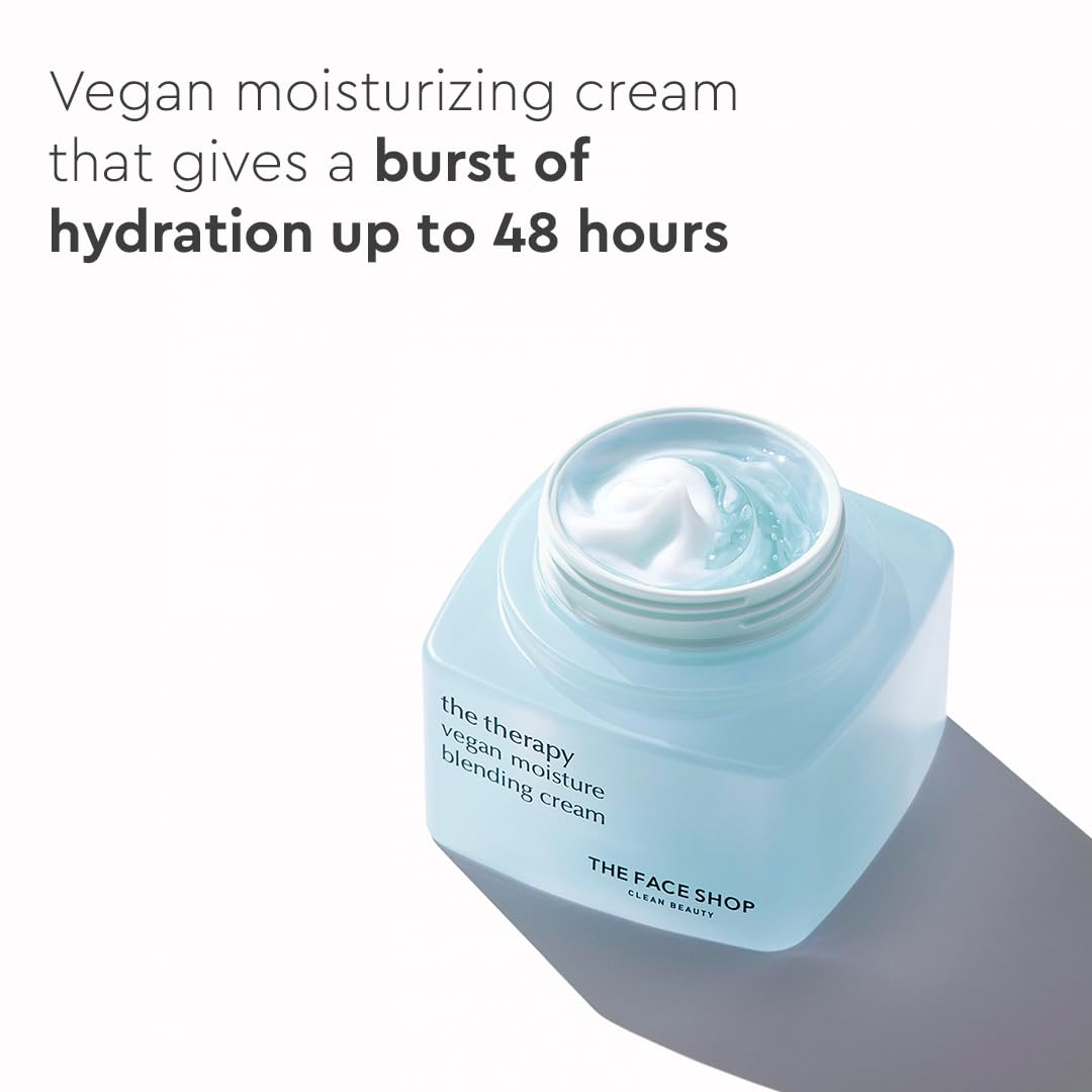 The Face Shop The Therapy Vegan Moisture Blending Cream | Vegan Moisturizer | Cooling | Hydrating |