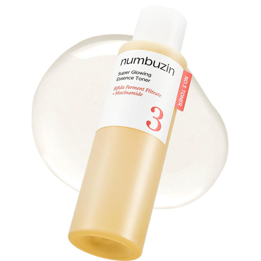 numbuzin No.3 Super Glowing Essence Toner, Fermented Toner for Skin Glow & Texture, Bifida