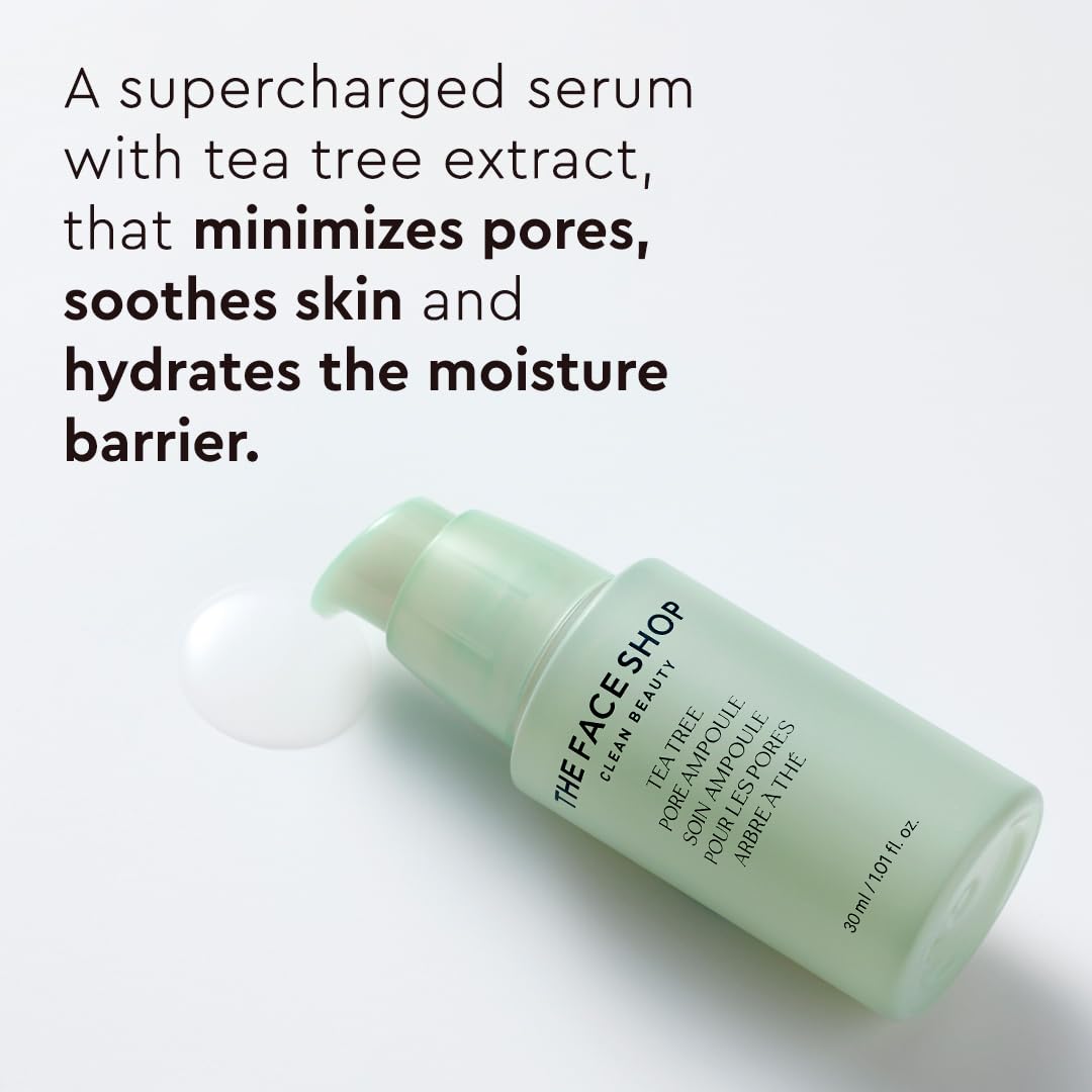 The Face Shop Tea Tree Pore Ampoule - Soothes & Moisturizes Skin, Exfoliating, Hydrating Face