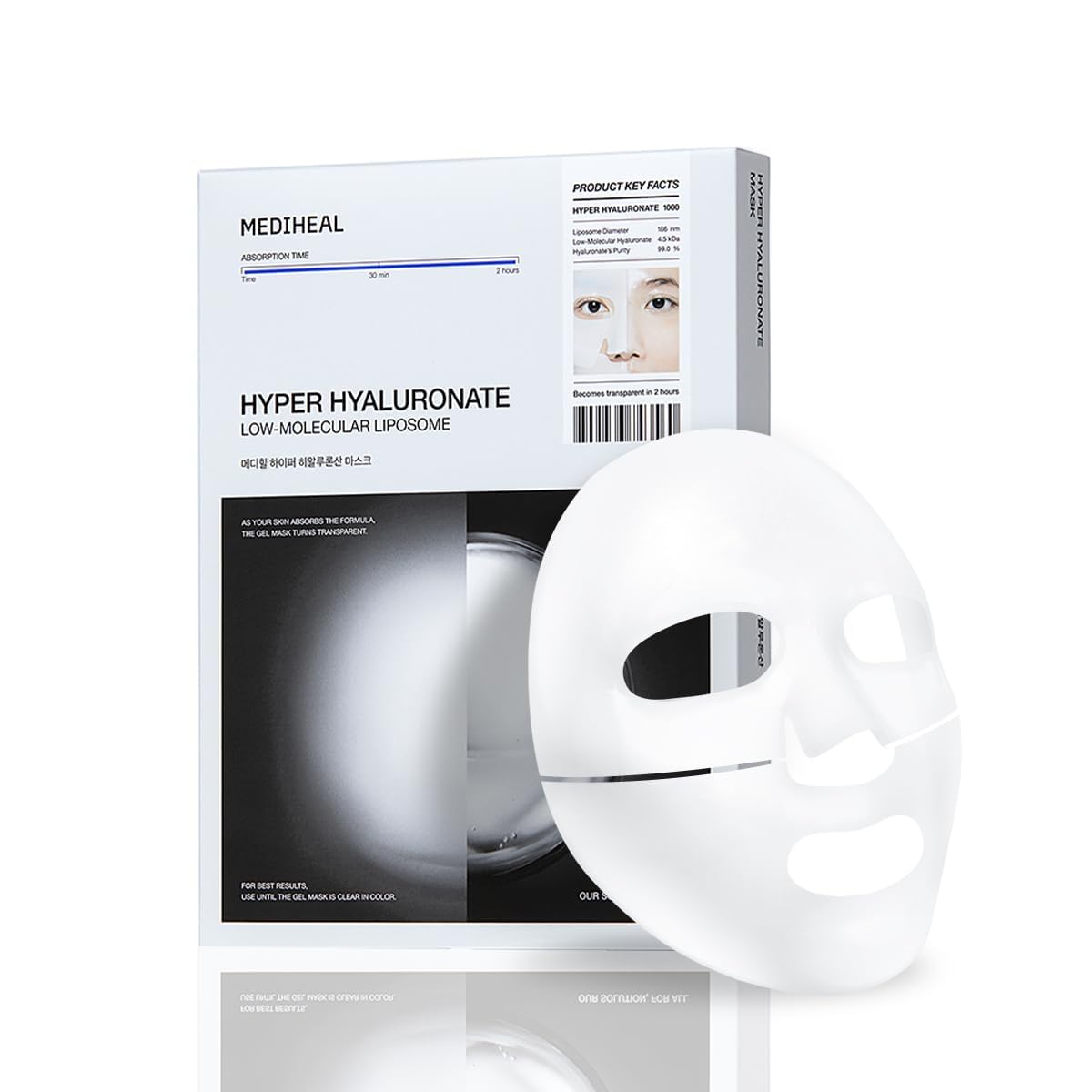 MEDIHEAL Hyper Hyaluronate Mask (10 ea) for Plumping & Moisture Care