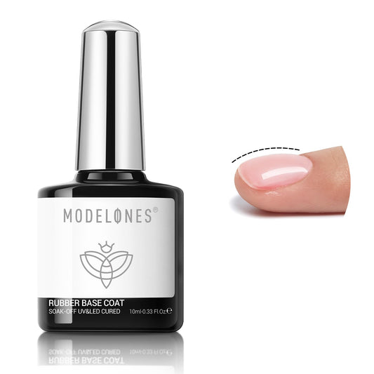modelones Builder Gel for Nails, Jelly Pink 6 in One Nude Rubber Base Coat Strengthen Apex Building