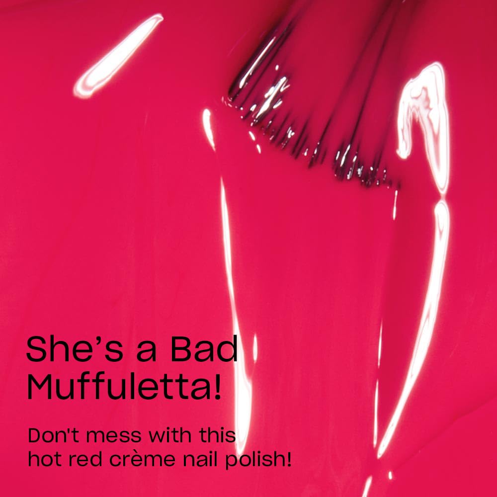 OPI Nail Lacquer She’s a Bad Muffuletta! | Opaque Bright Red Nail Polish