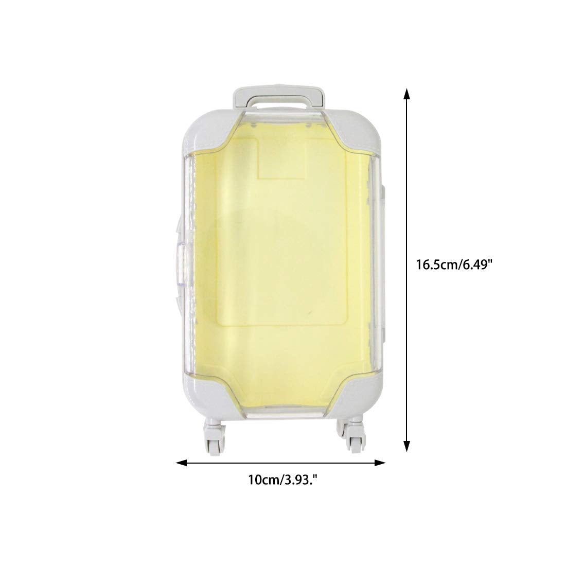 False Eyelash Storage Box, Portable Travel Organizer Mini Luggage False Eyelash Tray Makeup Tool (PALE YELLOW)