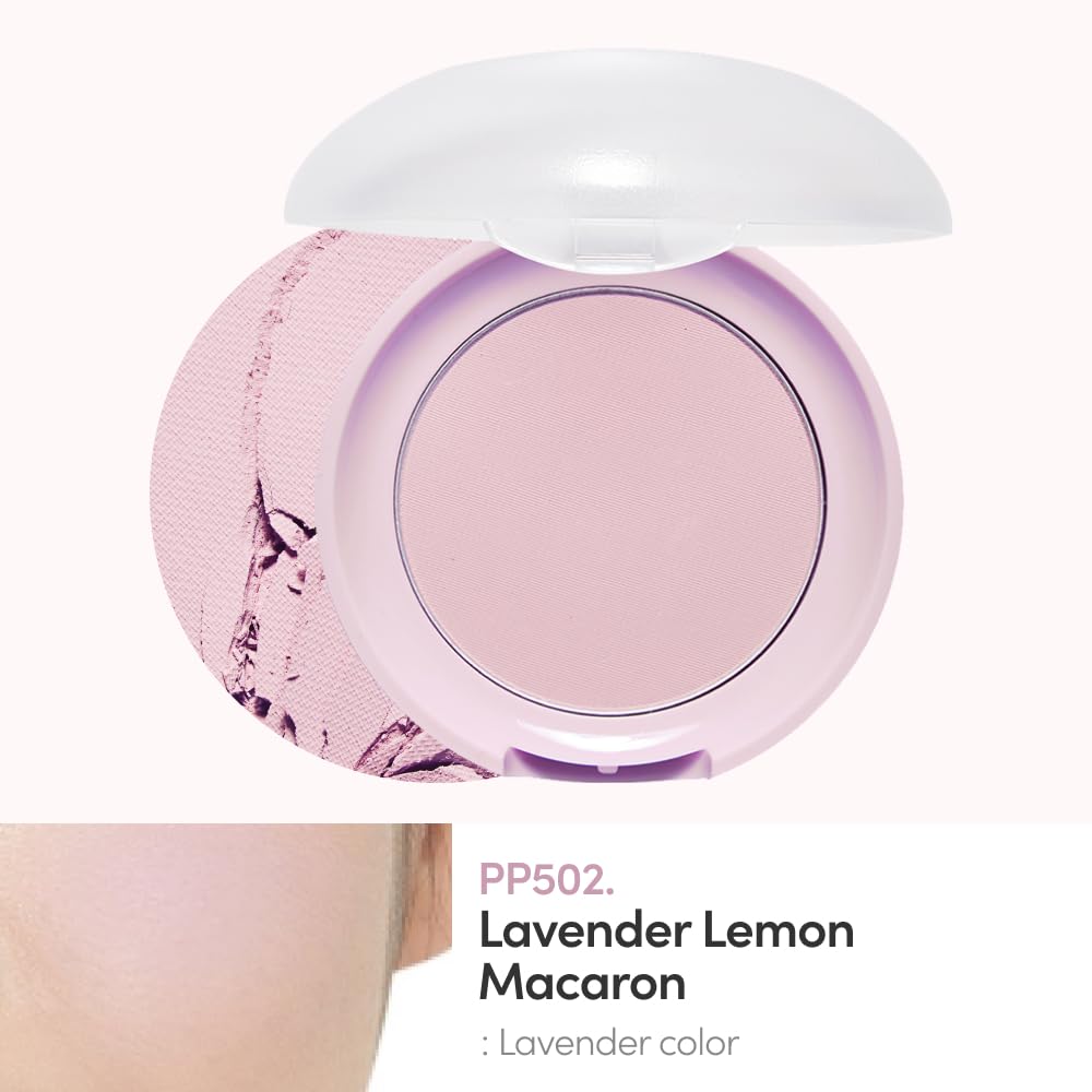 ETUDE Lovely Cookie Blusher - Lavender Lemon Macaron 4g | Glowing & Natural Powder Blush with