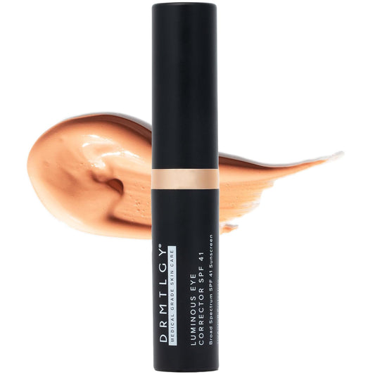 DRMTLGY Luminous Eye Corrector SPF 41, Under Eye Color Corrector for Dark Circles, Anti-Aging Tinted Eye Cream, Hydrating Eye Serum with Peach Undertone, Deep