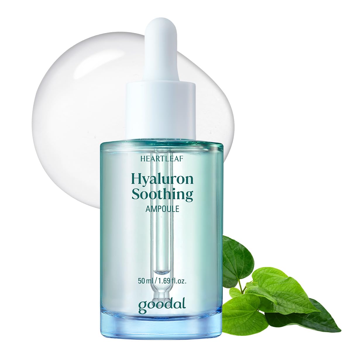 GOODAL Heartleaf Hyaluron Soothing Ampoule, Hydrating Facial Serum for Glowy Skin, Lightweight &