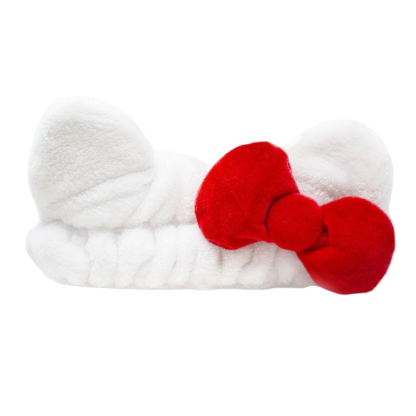 The Crème Shop Hello Kitty x Plush Spa Headband with Hello Kitty's Signature Bow, Face Wash Hair
