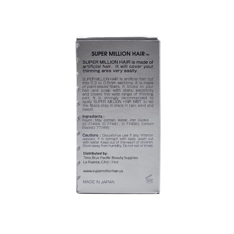 SMH Hair Fibers MADE IN JAPAN – Instantly Conceals Thinning Hair –Long-Lasting – Sweat, Water & Wind Resistant – Hair Loss Solutions For Men & Women (Black, 15g)