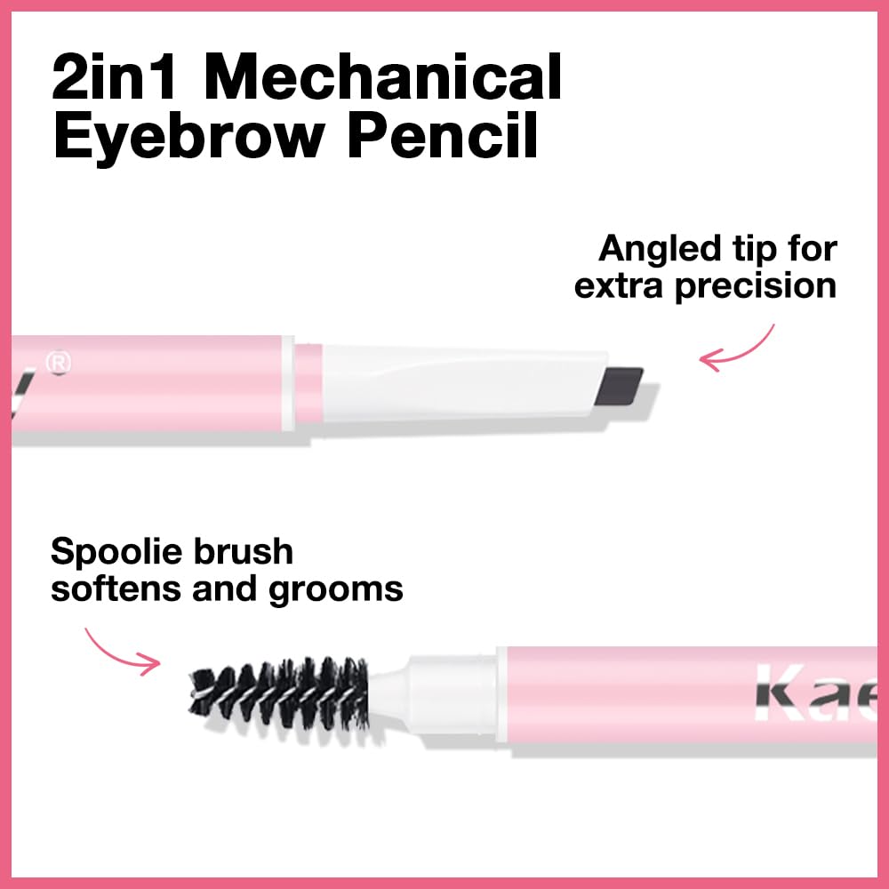 Waterproof Eyebrow Pencil, Professional Makeup Micro Brow Pencil, Double-ended ultra-fine eyebrow pencil, Ultra-Fine Mechanical Pencil (1, 02#Dark Gray)