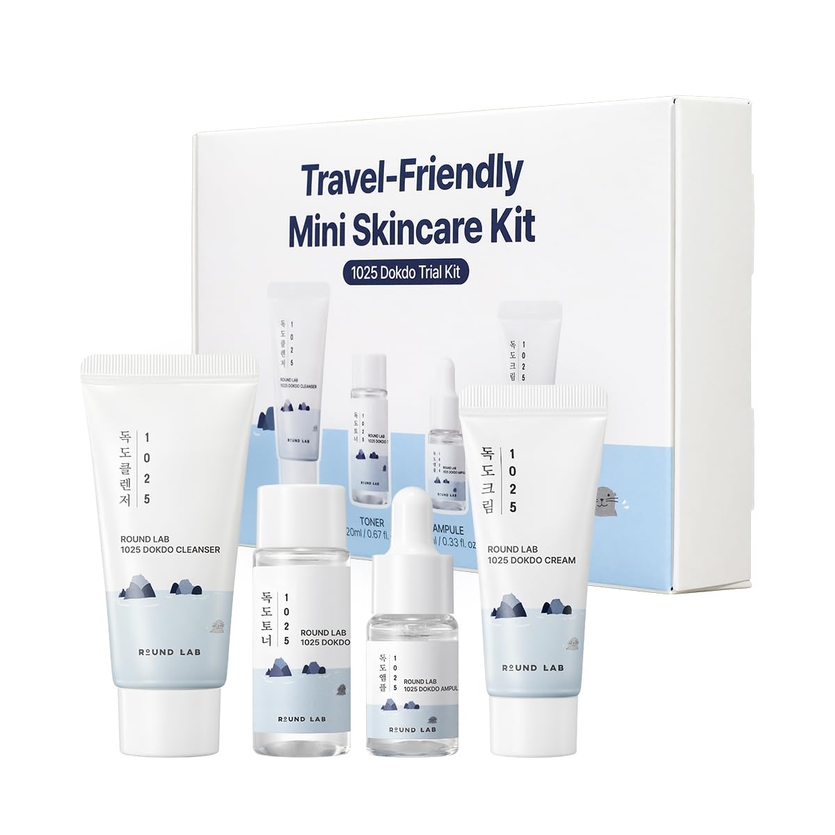 ROUND LAB 1025 Dokdo Hydrating Mini Kit 4-Step Skincare Set