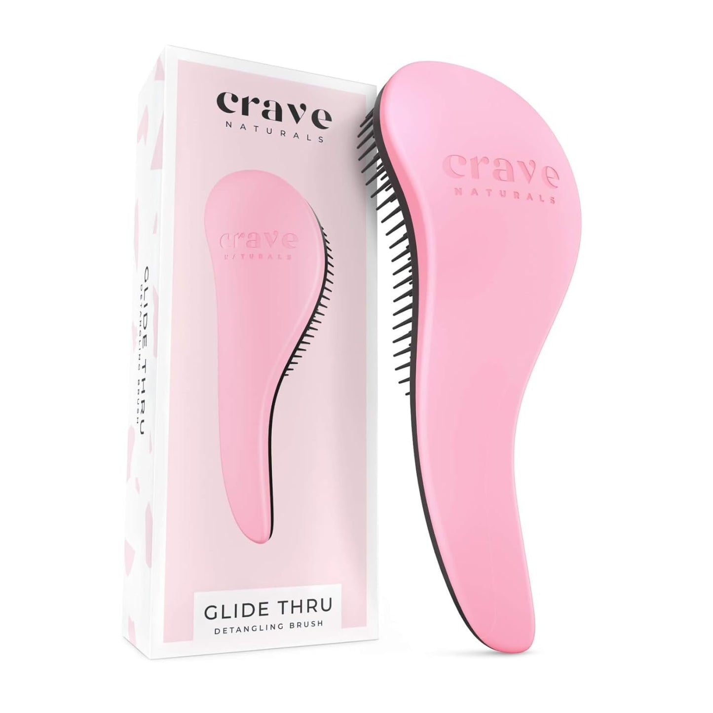 Crave Naturals Glide Thru Detangling Brush For Natural, Curly, Straight, Wet or Dry Hair - Gentle