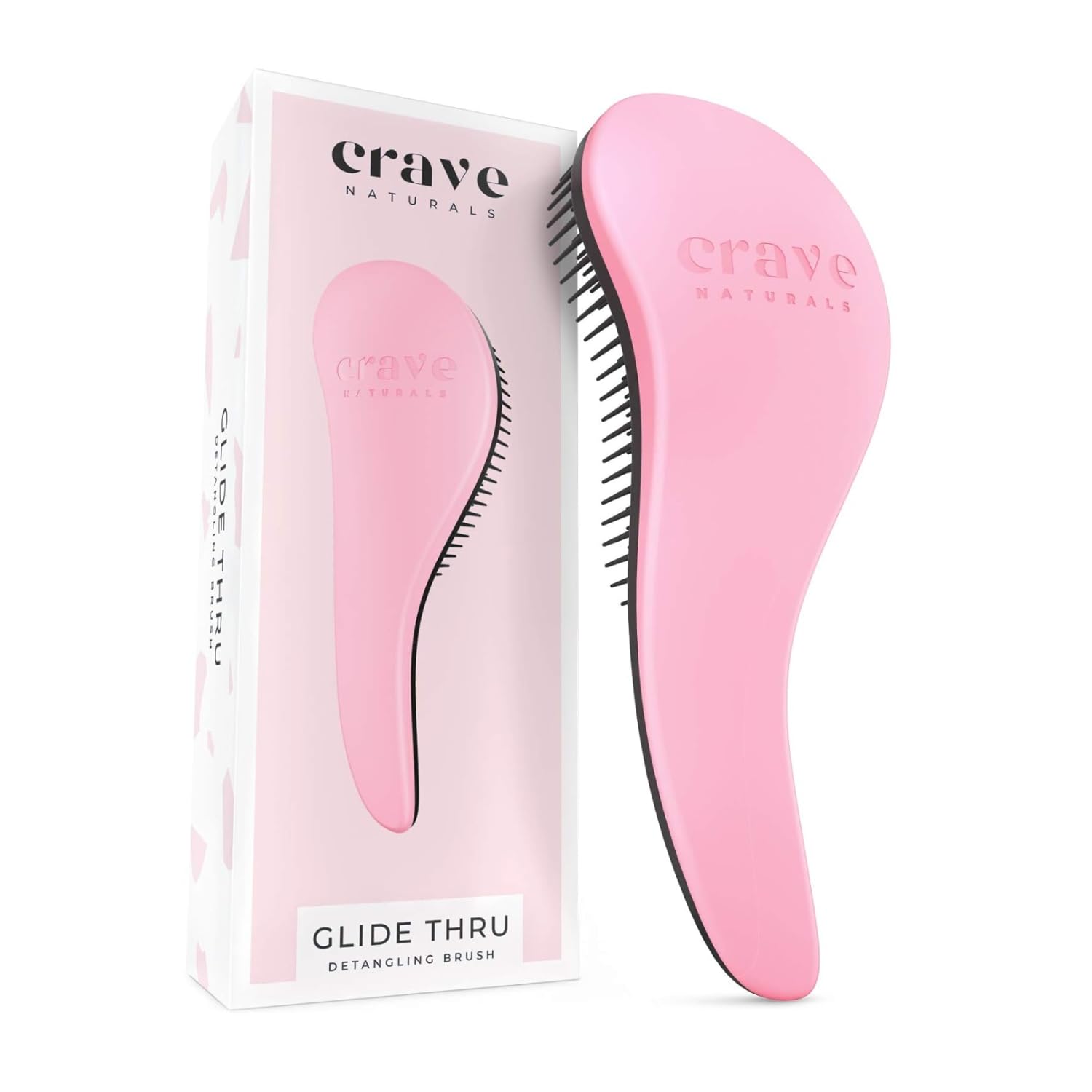 Crave Naturals Glide Thru Detangling Brush For Natural, Curly, Straight, Wet or Dry Hair - Gentle