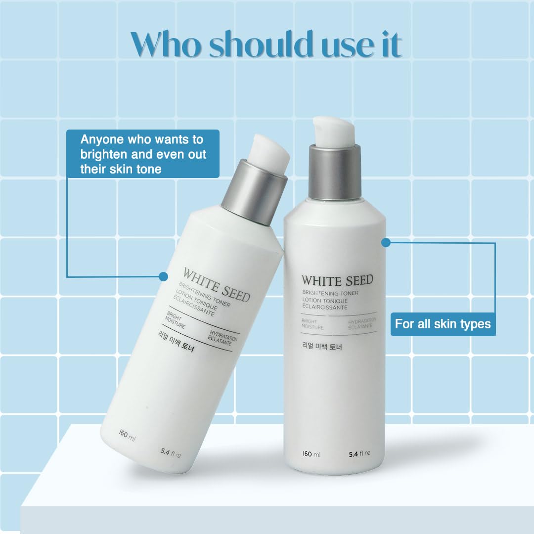 The Face Shop White Seed Brightening Toner with Lupin Seed, Daisy, Niacinamide, Moisturizing &
