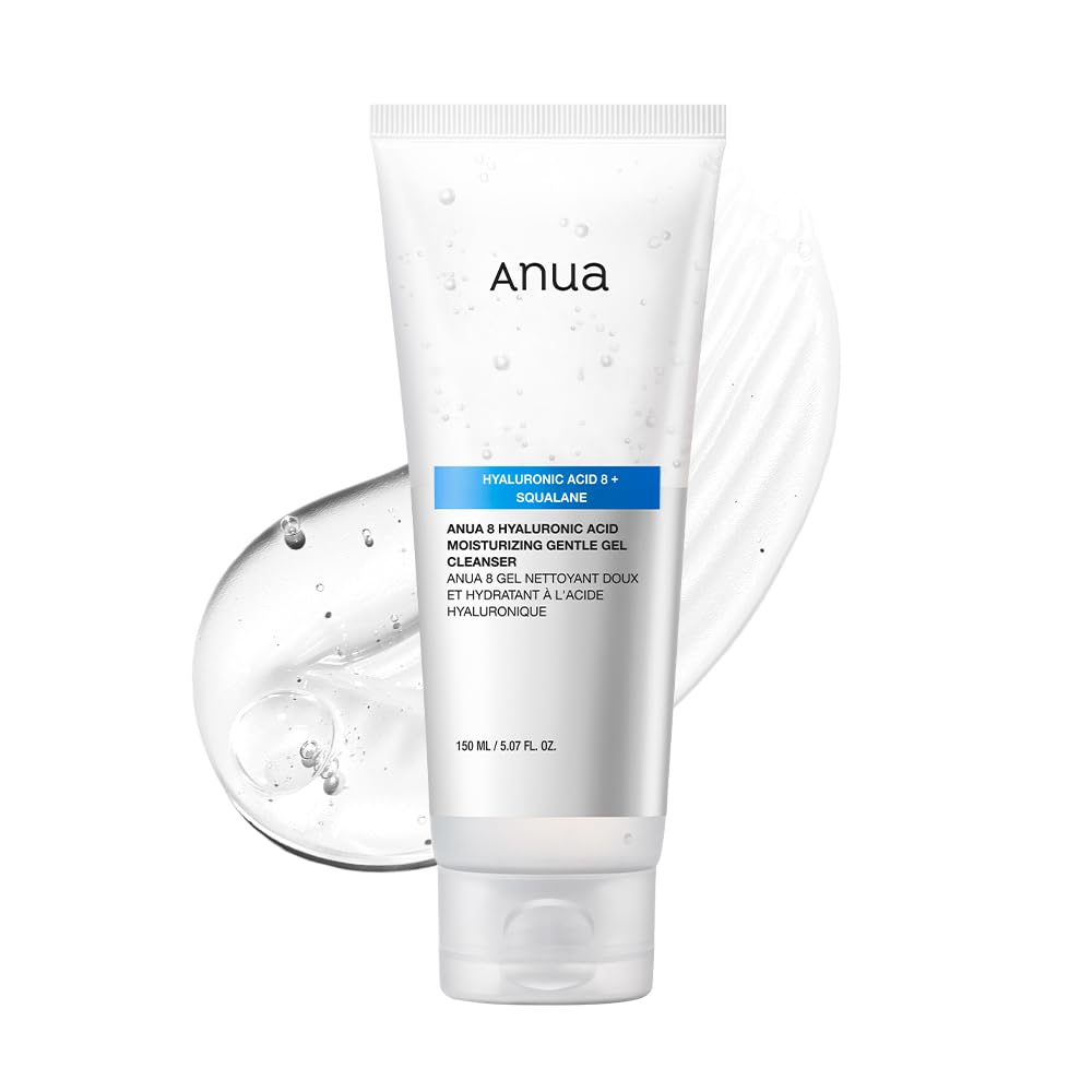 ANUA Moisturizing Gentle Gel Cleanser, Hydrating Face Wash with Hyaluronic Acid & Squalane, pH