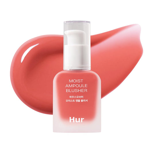 Moist Ampoule Blusher with 50% Moisture Essence | Hydrating & Long-Lasting Blush | 0.67 fl.oz (9 Shades) (Peach Coral)