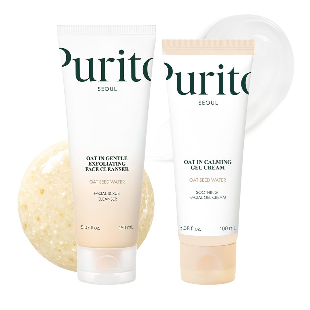 PURITO Oat Velvet Duo | Calming Oat Gel Cream And Facial Polish Set