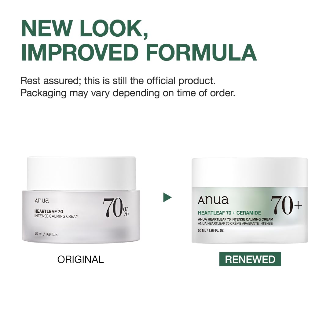 Anua Heartleaf 70 Intense Calming Cream with Ceramide, 1.69 fl.oz