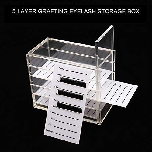 Acrylic Cosmetic Storage Makeup Organizer Clear Eyelash Storage Box Eyelashes Glue Pallet Holders 5 Layers Grafting Eyelash Extension Tool