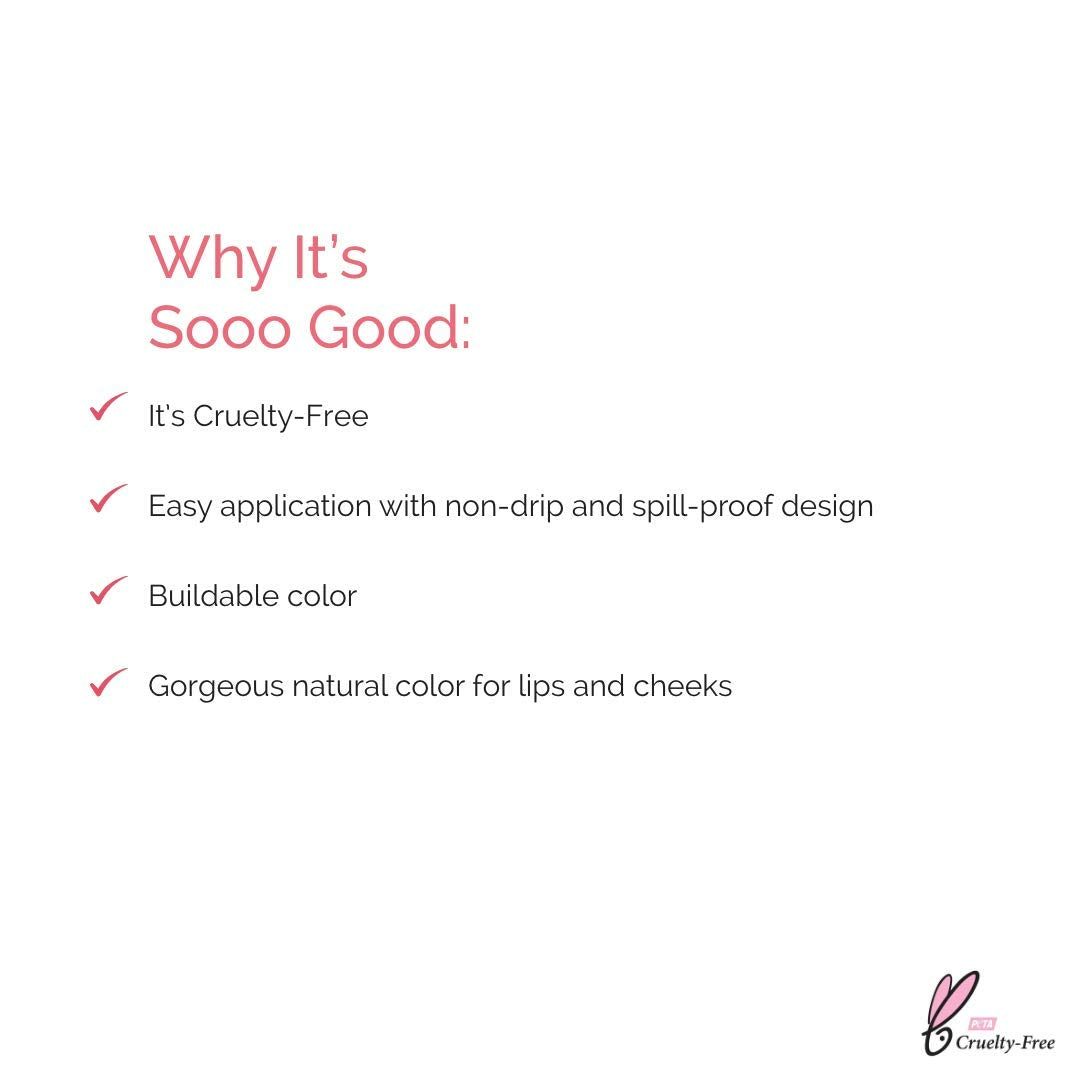 Elizabeth Mott Tints & Sass Lip and Cheek Stain – Long-Lasting Rosy Pink Tint for Lips & Cheeks, Natural Buildable Color, Smudge-Proof, Lightweight, Cruelty-Free Makeup for All Skin Tones (10g/0.35oz)