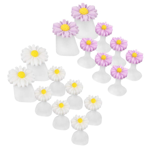Beaupretty 16 Pieces Daisy Flower Silicone Toe Separators Spacers Spreaders Cushions Toes Dividers