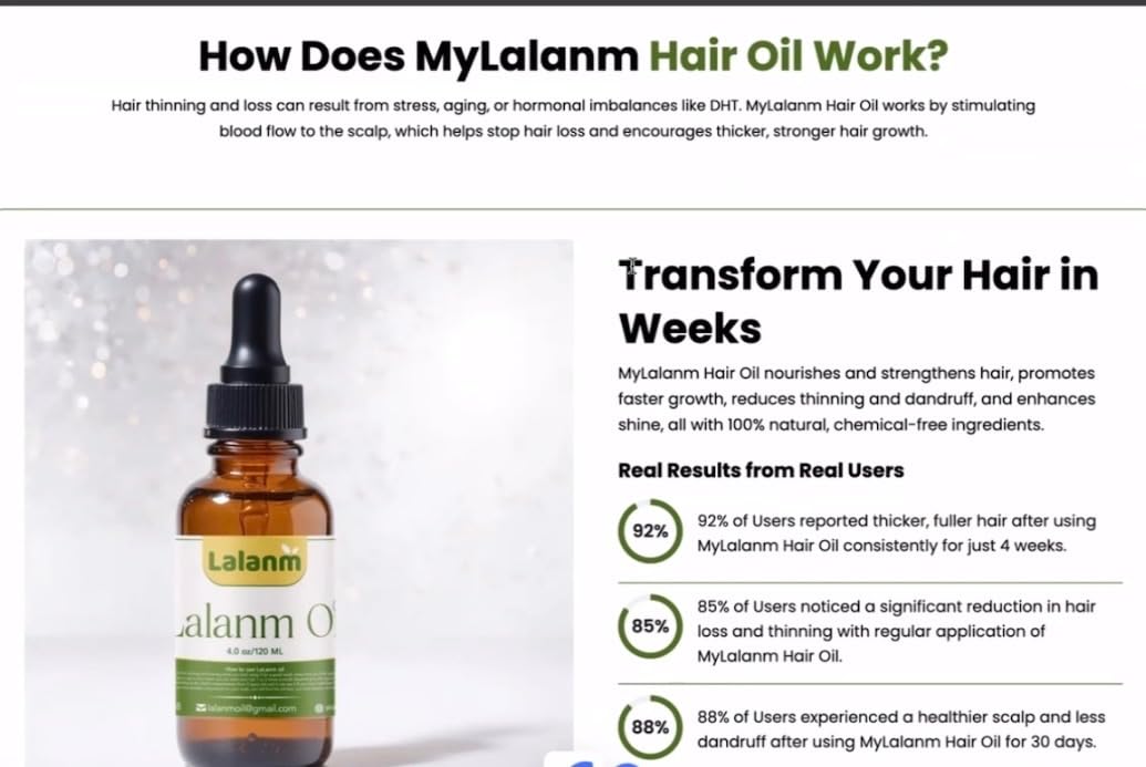 Hair Growth Oil, Clinical-Grade Formula for Thinning Hair, Scalp Treatment, 4.0 oz