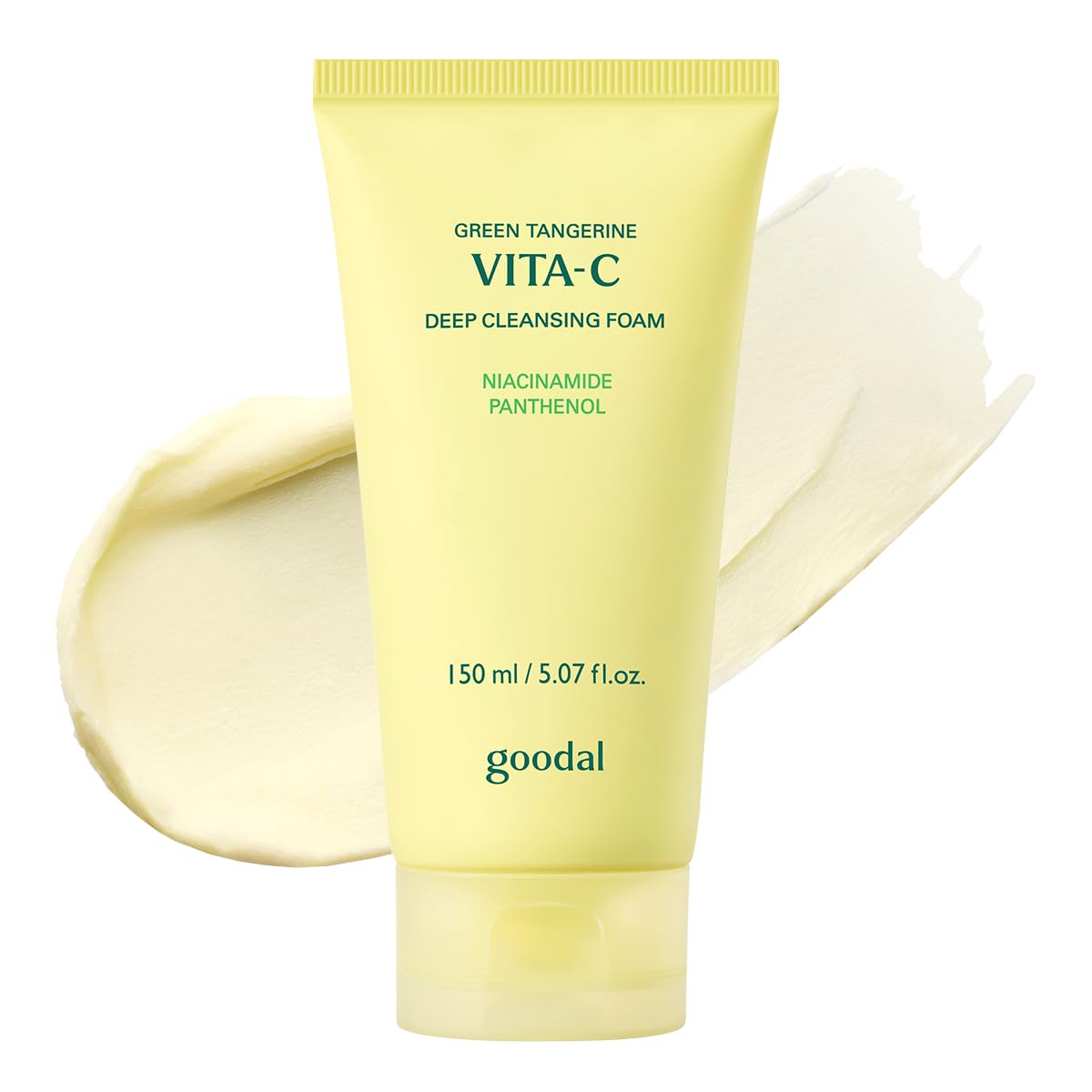 GOODAL Green Tangerine Vitamin C Cleansing Foam for Sensitive Skin | Gentle Formula for Deep