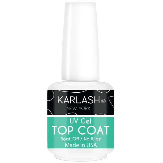 Karlash Professional USA Made 15ml No Wipe Gel Top Coat Shine Finish and Long Lasting, Soak Off UV