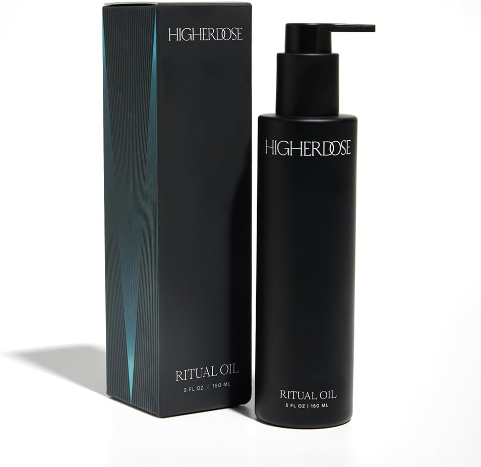 HigherDOSE Ritual Oil - Ayurvedic Daily Nourishing Body Oil for Dry Skin - Moisturizing Body Oil Enriched with Sea Buckthorn & Essential Oils to Deliver Nourished, Toned & Glowing Skin (5 Fl Oz)