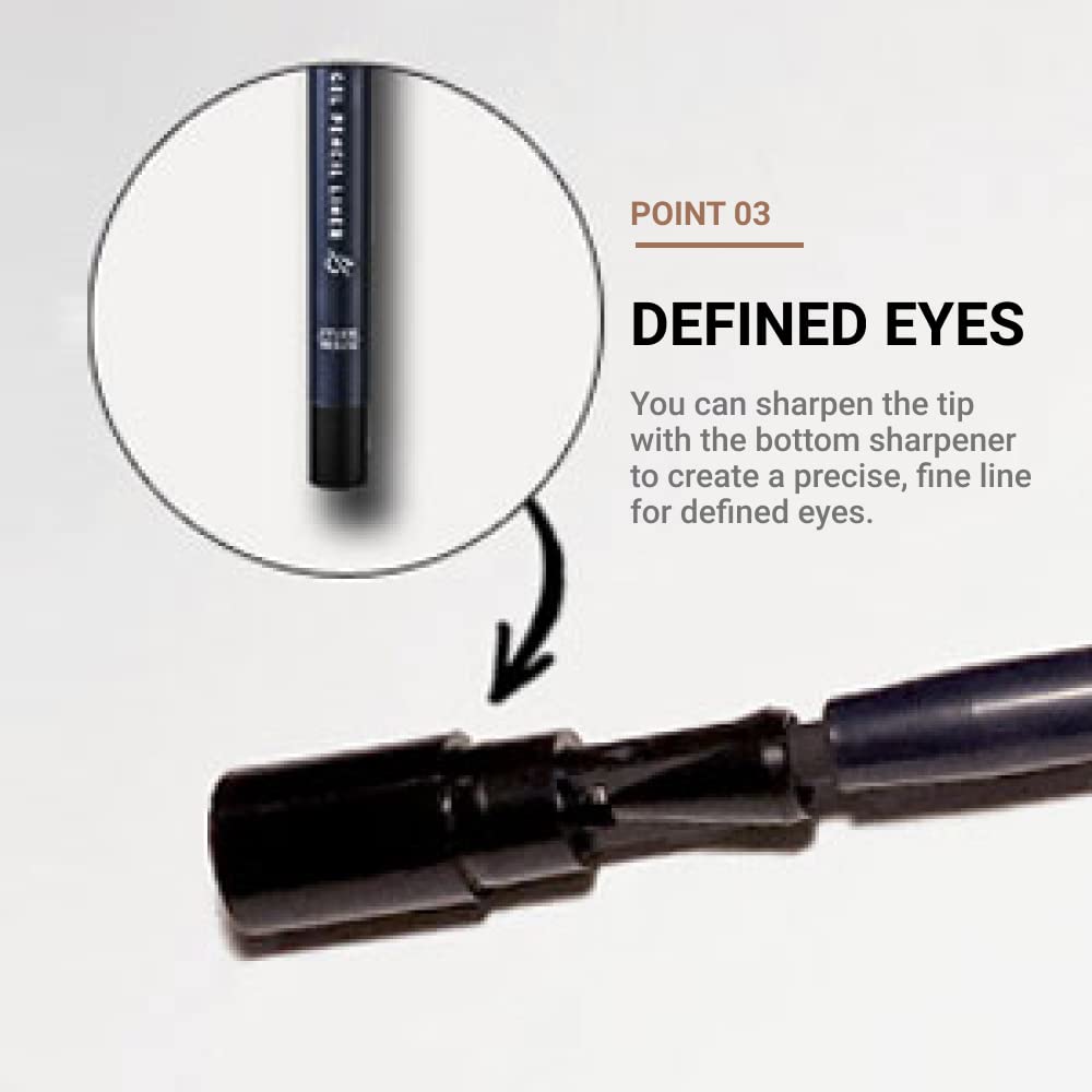 ETUDE Proof 10 Gel Pencil Liner, Eyeliner with Wearable Shades, Sharpenable Tip, Creamy Gel