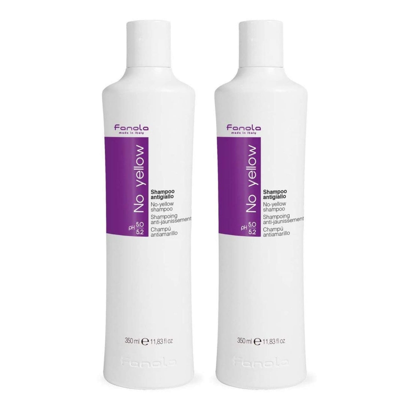 Fanola No Yellow Purple Shampoo & Anti-Brass Hair Toner, 11.8 oz, 2 Pack
