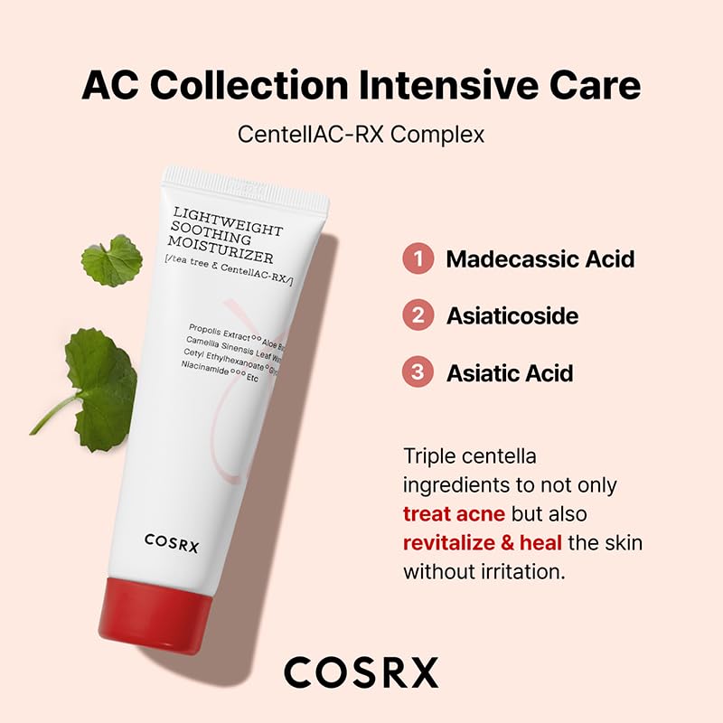 COSRX Acne Lightweight Soothing Moisturizer with Aloe Vera, 2.70 fl.oz