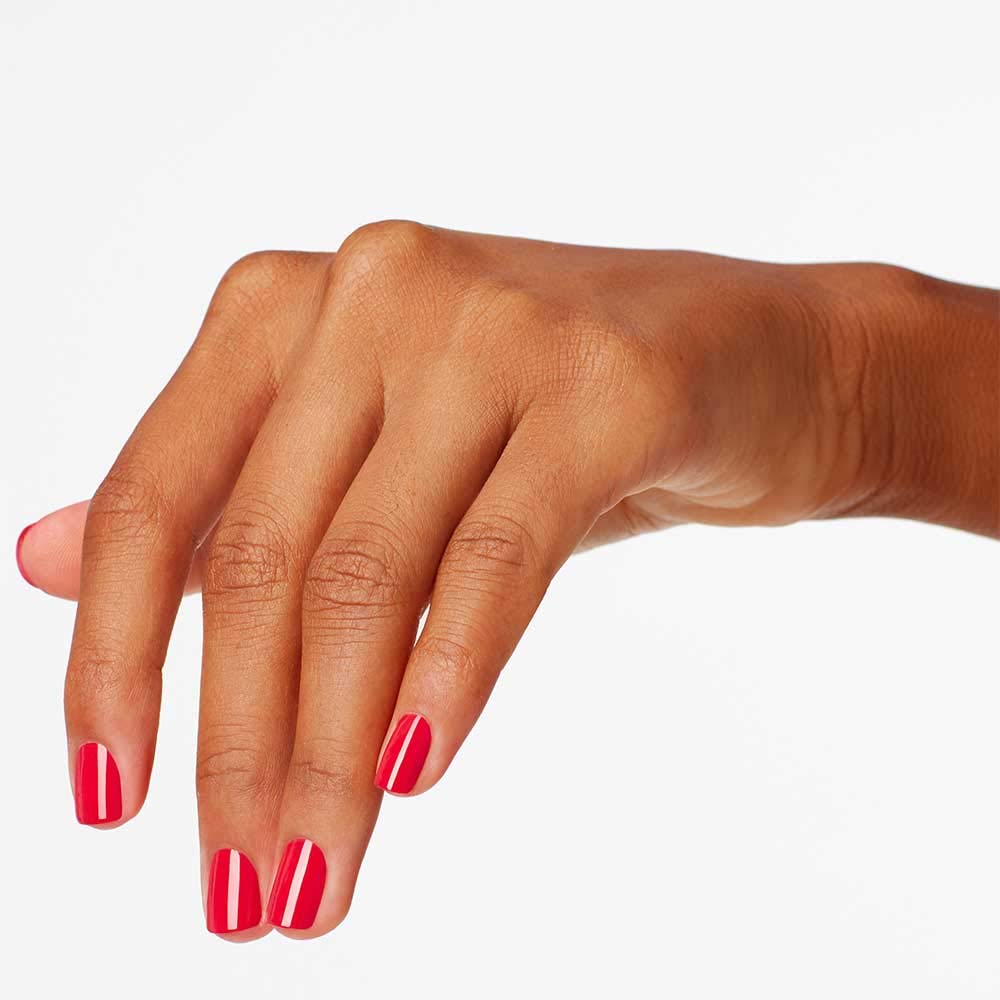 OPI Nail Lacquer Dutch Tulips | Opaque Bright Red Crème Chip Resistant Nail Polish | Fast Drying