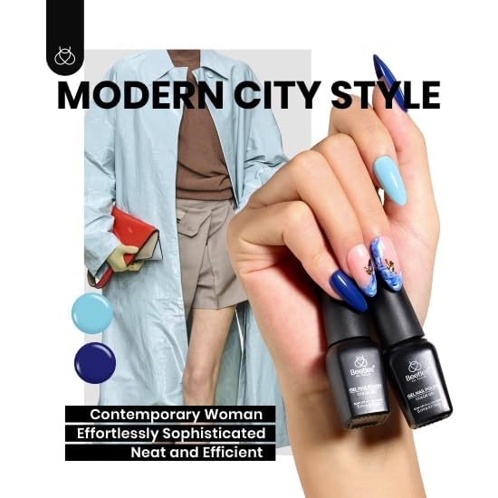 Beetles Teal Gel Nail Polish Set, Navy Blue Jewel Tone Sparkle Gel Polish