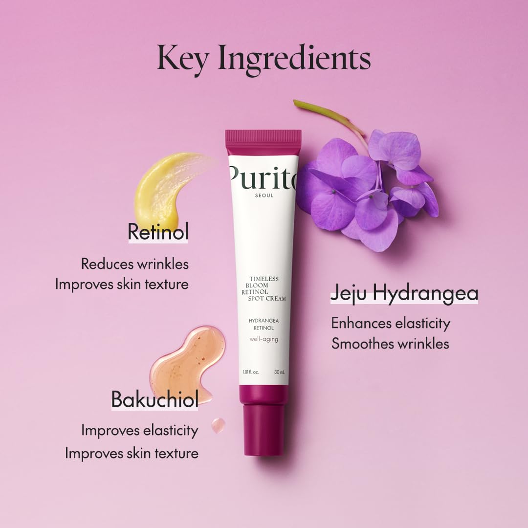 PURITO Bakuchiol Spot Cream | Retinol Spot Cream For Wrinkle Care, 1 fl oz