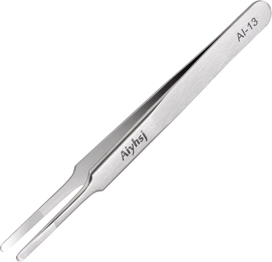 Precision Tweezer, Upgraded Professional Flat Tip Round, High-end Stainless Steel Tweezers for