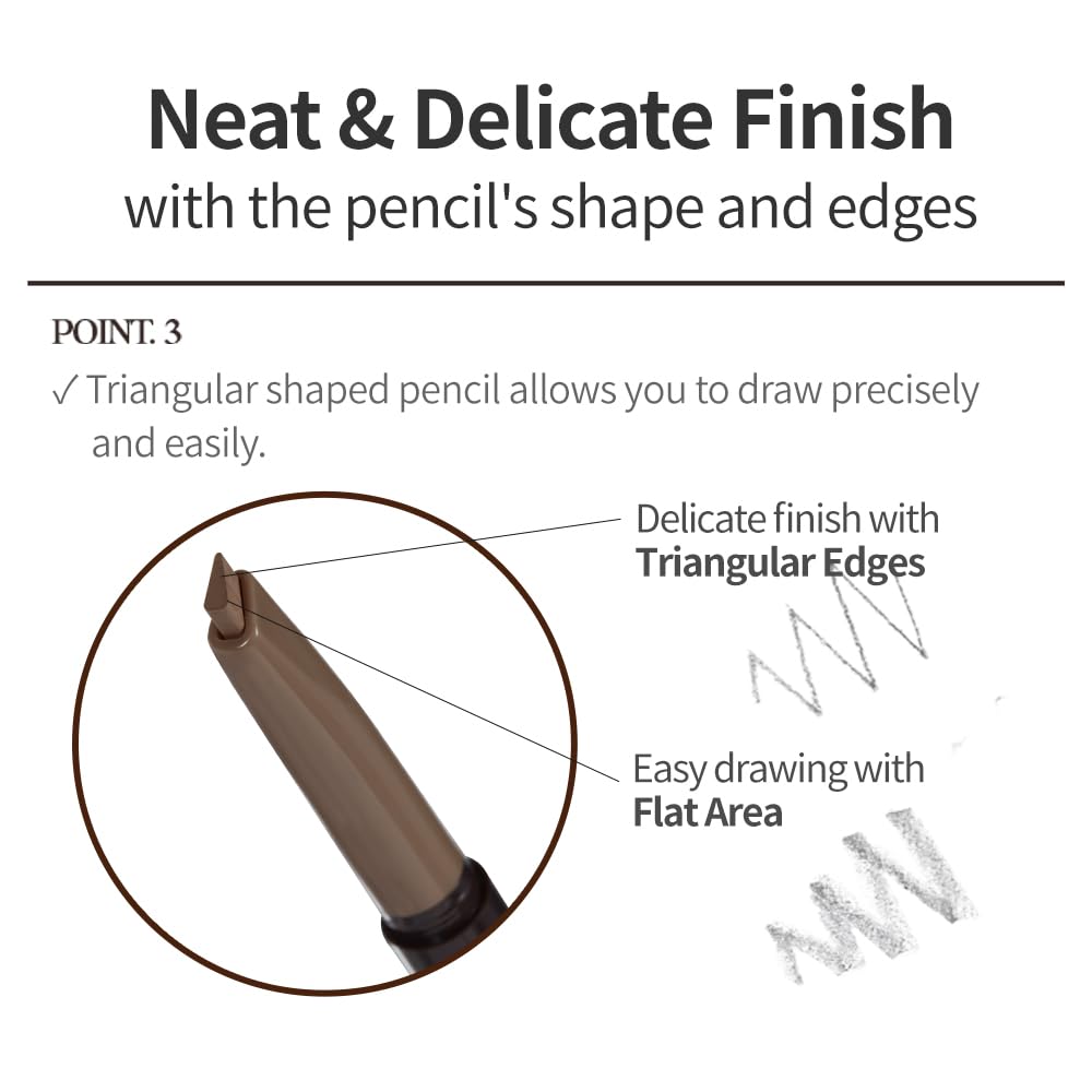 ETUDE Drawing Eye Brow #2 Grey Brown | Long Lasting Eyebrow Pencil for Soft Textured Natural Daily