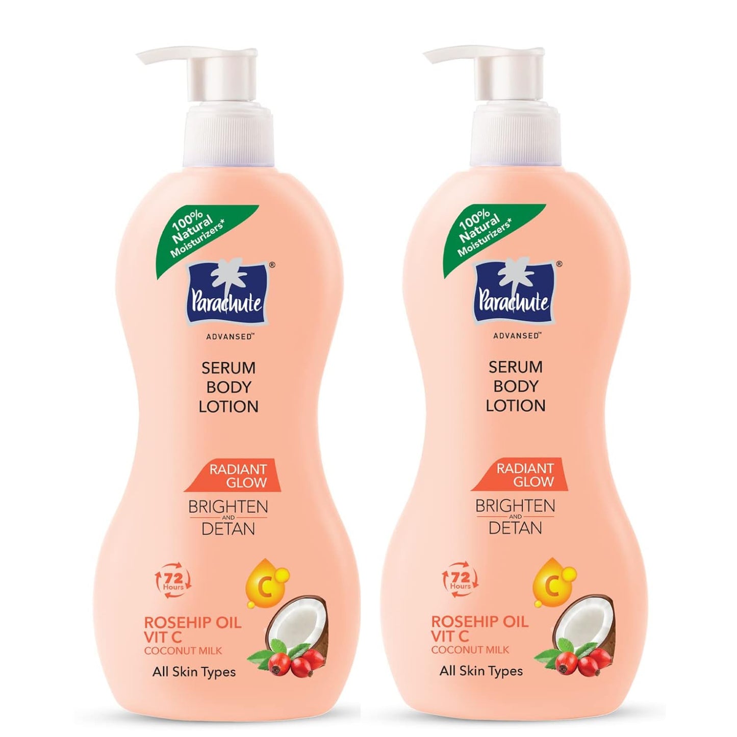 Parachute Advansed Radiant Glow Body Lotion with Coconut Milk, Vitamin-C, Rosehip Oil, Niacinamide