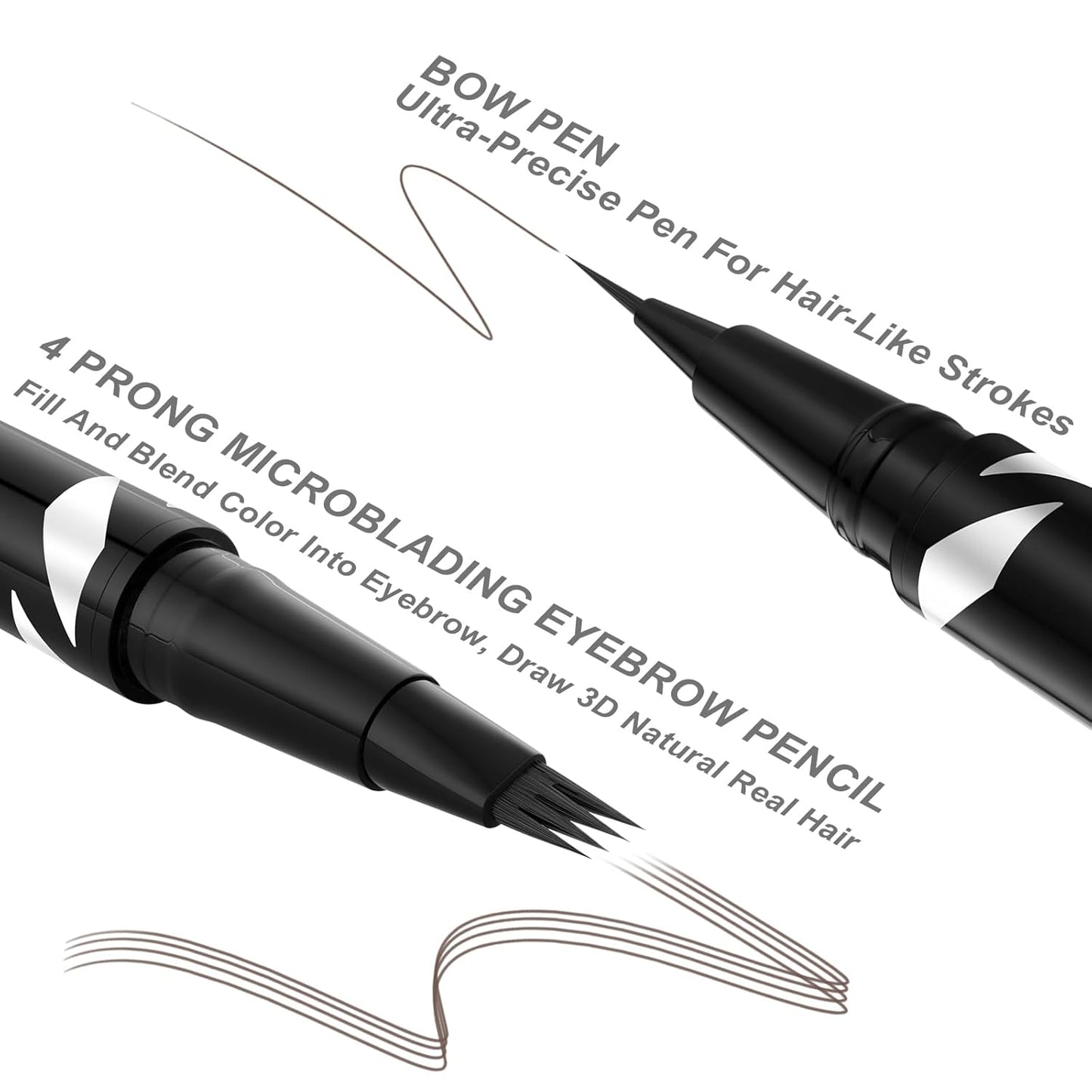 LAVONE Eyebrow Pen,2-IN-1 Dual-ended Waterproof Eyebrow Pencil,with 4 Tip Microblading Eyebrow Pen and Ultra-Precise Brow Pencil,Dual-ended Eyebrow Brush,for Natural Looking - Black Brown