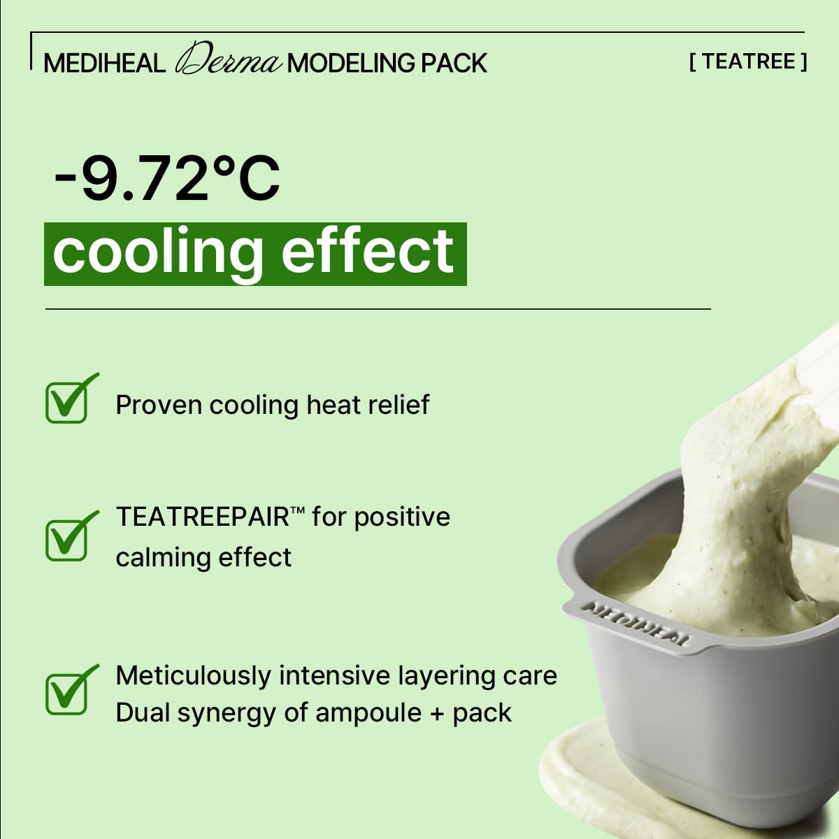 MEDIHEAL Teatree Derma Modeling Pack (Pack of 2), Rapid Cooling