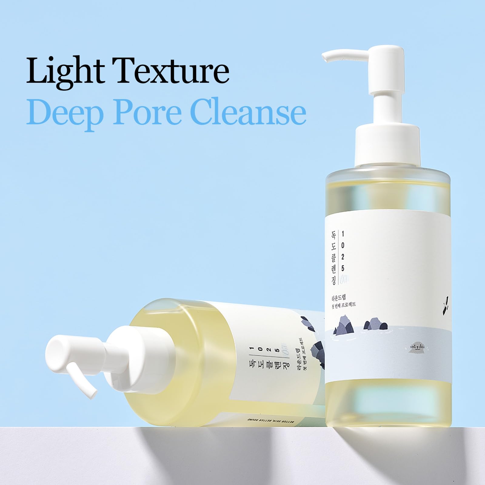 ROUND LAB 1025 Dokdo Cleansing Oil 6.76 Fl Oz, Lightweight Oil Cleanser for Face, Makeup Remover