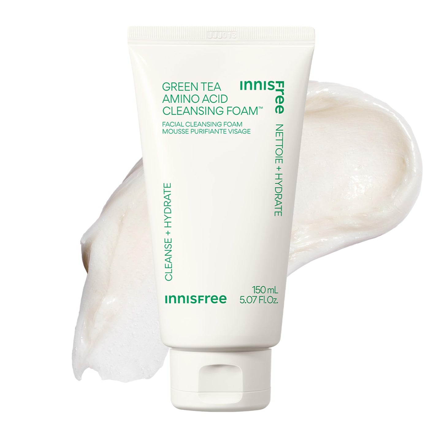 innisfree Green Tea Amino Acid Cleansing Foam | Hydrating Korean Face Wash | Gentle Lather |