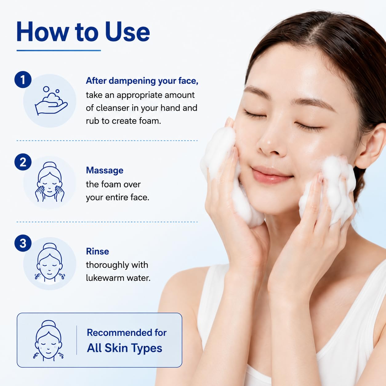 MISSHA Super Aqua Ultra Hyalron Cleansing Foam Face Wash 6.76 oz
