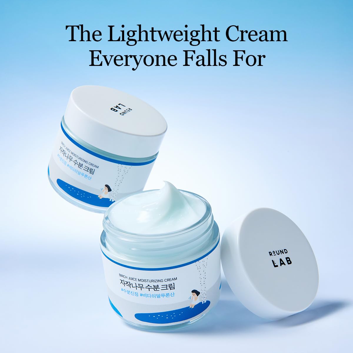 ROUND LAB Birch Juice Moisturizing Cream 2.7 Fl Oz 1+1 Refill Set