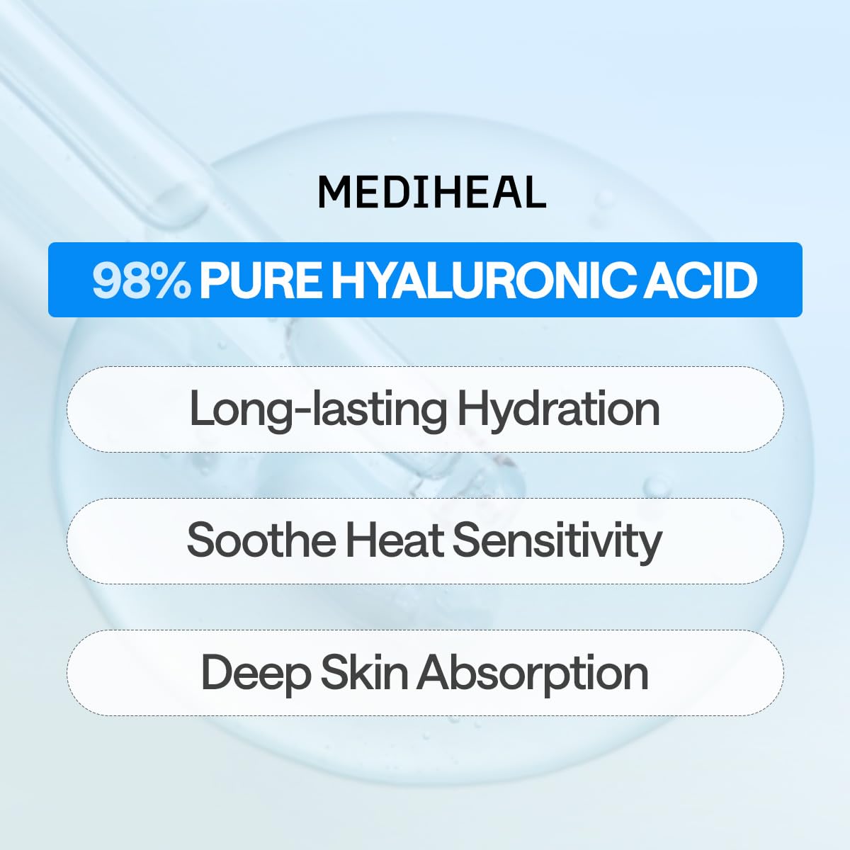 MEDIHEAL Hyaluronic Acid Essential Face Sheet Mask, Deep Hydration (10ea)