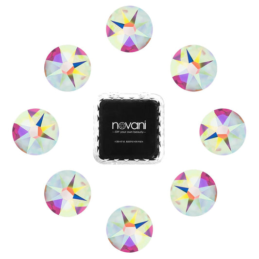Novani 500pcs Crystal AB Rhinestones Flat Back Round Rhinestone Style 2088 Sparkly Crystal